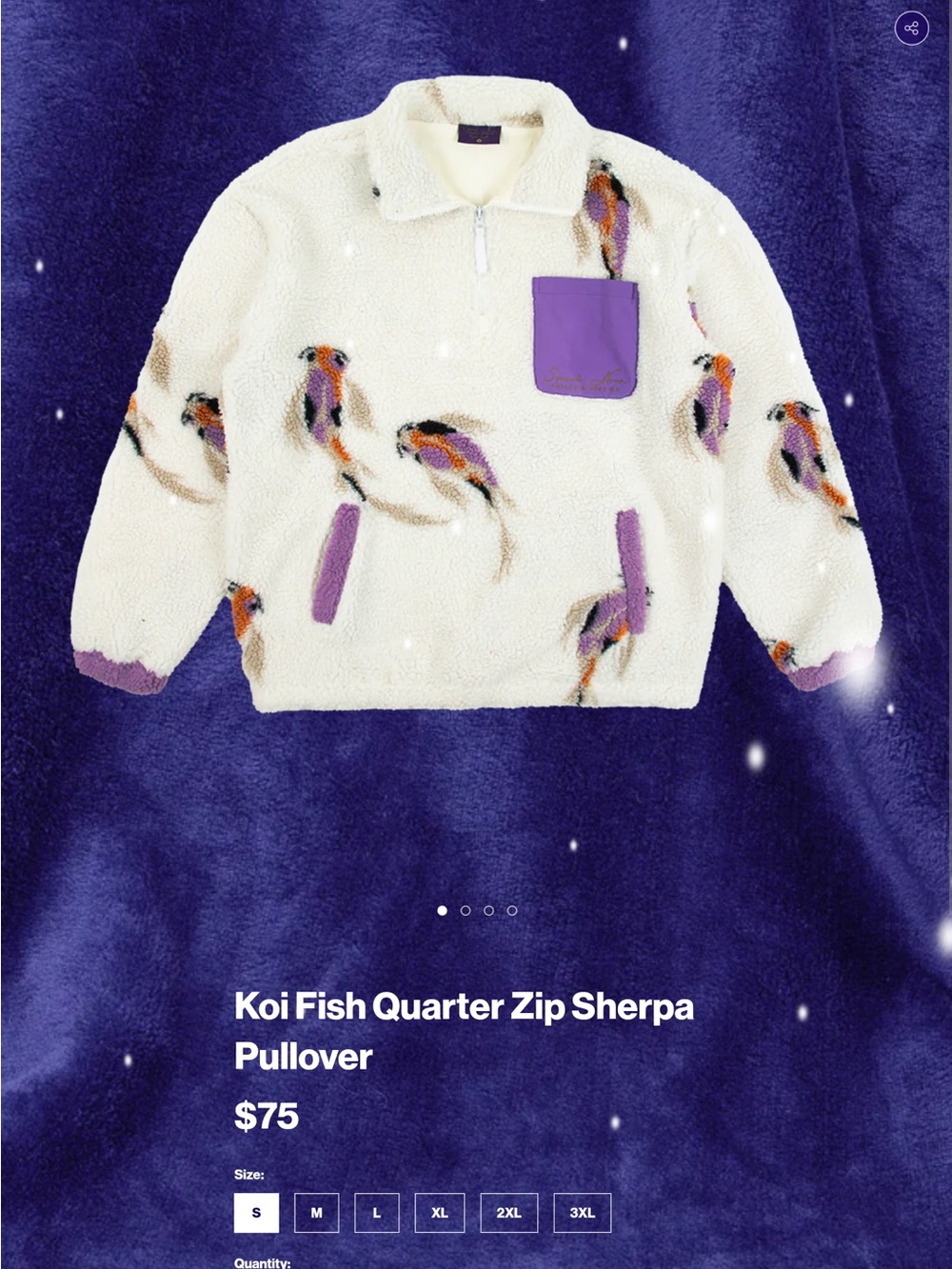Taylor Swift Speak Now Koi Quarter Zip Sherpa - Small - Picture 3 of 3